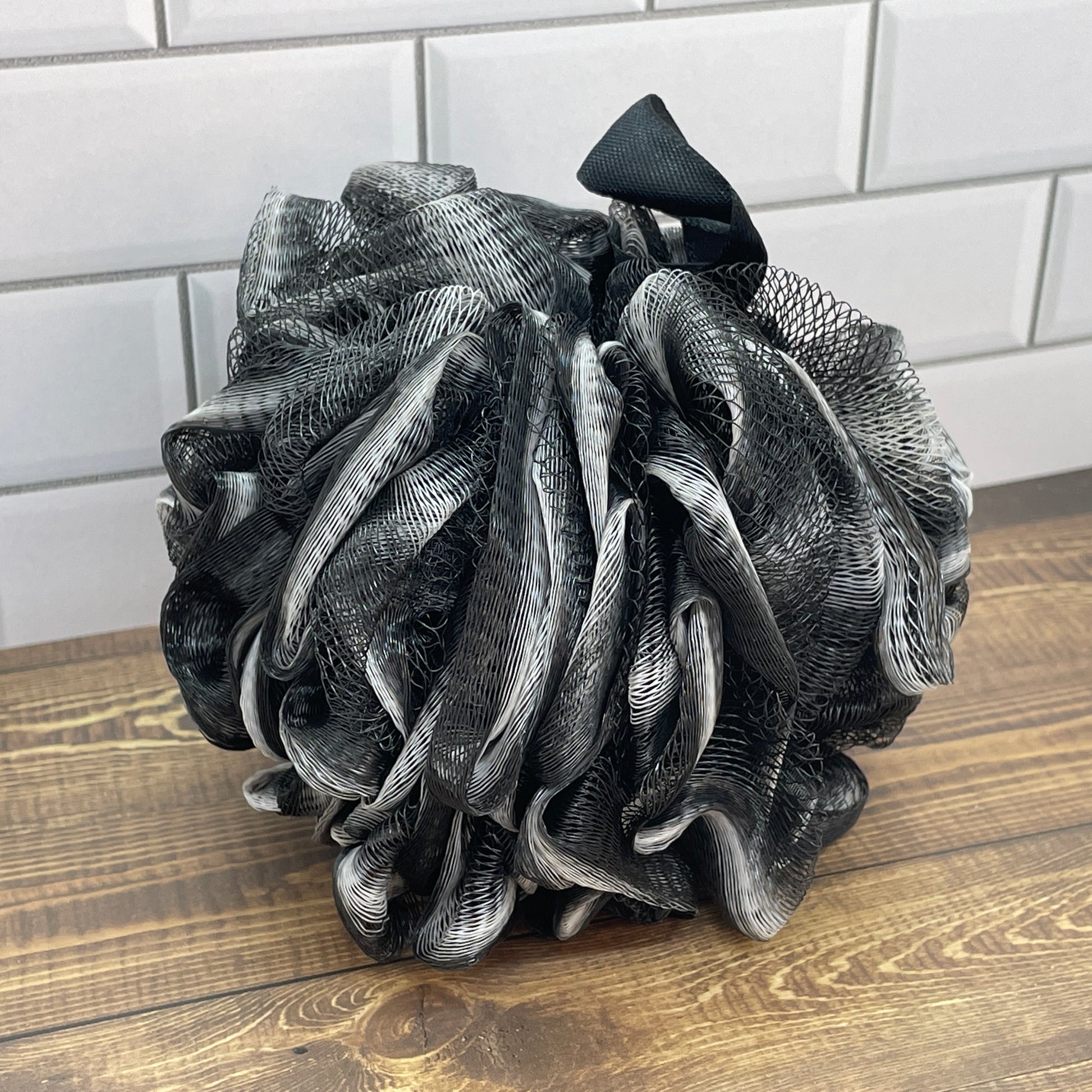 Black Nylon Shower Pouf - Soapworks Factory (5674802905245)